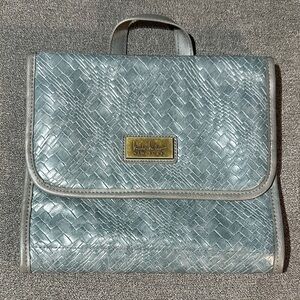 Nicole Miller Silver Cosmetic Hanging Textured Bag